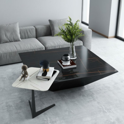 Mesa de centro de diseño lujoso Muebles de sala de estar Mesa auxiliar moderna