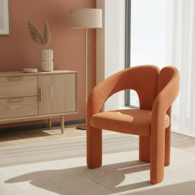 Sillón naranja sala de estar sillón individual mueble tapizado lounge relajante.