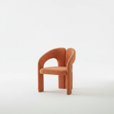 Sillón naranja sala de estar sillón individual mueble tapizado lounge relajante.
