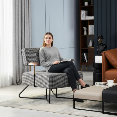 Sillón Silla Tapicería Textil Madera Tela Diseño Salón Club Relax