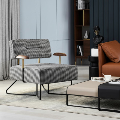 Sillón Silla Tapicería Textil Madera Tela Diseño Salón Club Relax