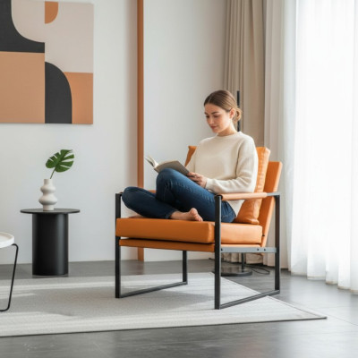 Silla de diseño lujo tapizado lujo sala de estar club mobiliario