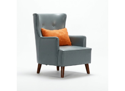 Diseño de sillón de orejas de cuero artificial sofá sofá tapizado individual sillón nuevo