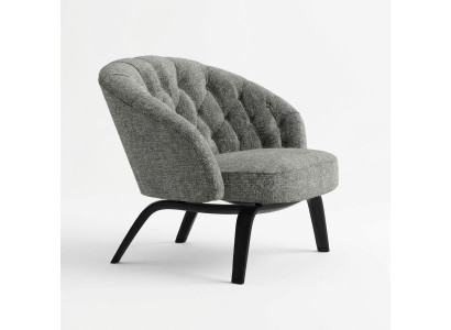 Tapizado elegante de madera maciza con costuras en Chesterfield de carbón.