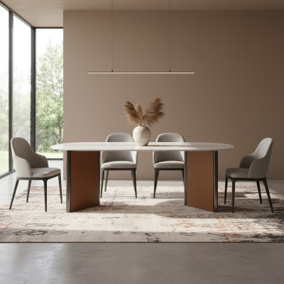 Lujo Moderno Mesa de comedor Comedor Estilo Muebles modernos Mesas ovaladas de madera
