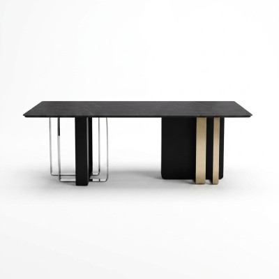 Mesa de comedor de madera negra, mesa de comedor, estilo de mesa de comedor, mesa de comedor de 180x90.