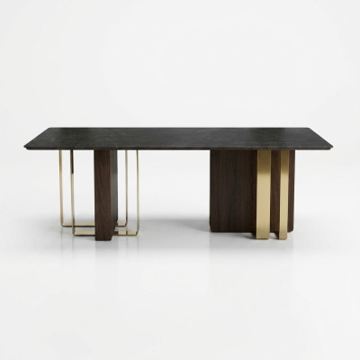 Mesa de comedor de diseñador negro Muebles de comedor Mesa de lujo de madera 240x100