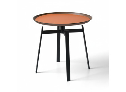 Sala de estar mesa de centro redonda naranja estilo moderno mesas de acero inoxidable mesa.