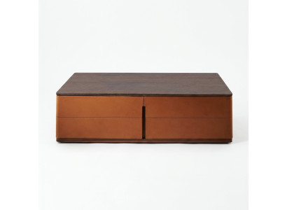 Mesa de centro de la sala de estar naranja Material de lujo de madera Estilo Mesas modernas