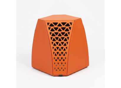 Mesa de centro del salón naranja estilo moderno, material de madera de lujo.