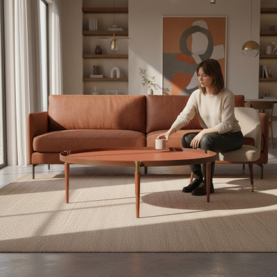 Mesa de centro Muebles de sala de estar Lujo Diseño moderno Mesa Naranja Mesas de centro