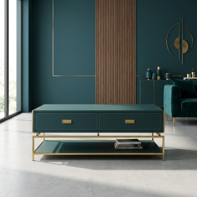 Mesa de centro de sala de estar Diseño de lujo Estilo moderno Mesas de centro de madera verde