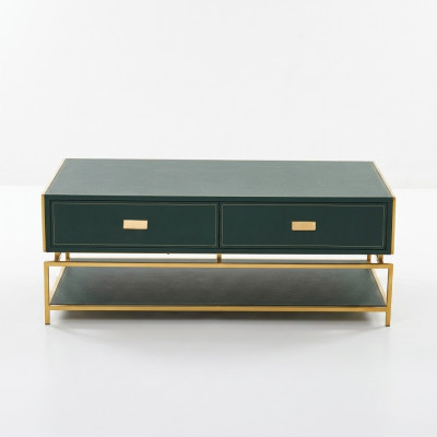 Mesa de centro de sala de estar Diseño de lujo Estilo moderno Mesas de centro de madera verde