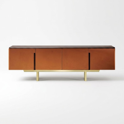 Aparador de madera, mueble bajo de diseño de comedor de lujo moderno soporte de televisión.