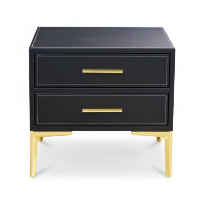 Mesita de noche de lujo negro Dormitorio Nuevo Diseño Muebles Estilo Moderno