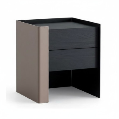 Mesita de noche negra, diseño de consola de noche, dormitorio, muebles de madera nuevos.