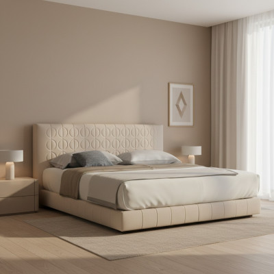 Cama tapizada de diseño de lujo cama doble dormitorio de lujo 180x200