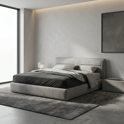 Cama Cama doble elegante en color gris Cama doble para dormitorio Camas