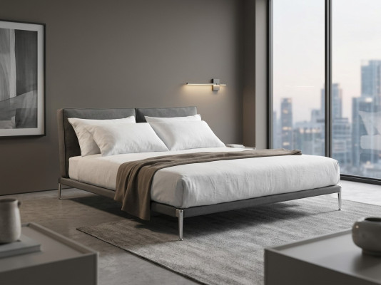 Diseño de cama Cama doble Camas de lujo Dormitorio tapizado Muebles nuevos