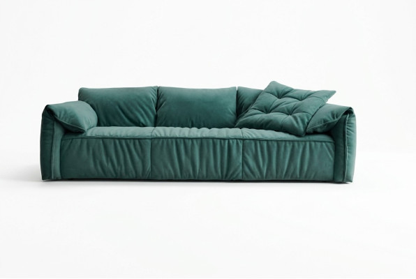Sofá azul de diseñador de 3 plazas para sala de estar, muebles de asiento de tela.