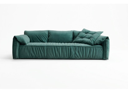 Sofá azul de diseñador de 3 plazas para sala de estar, muebles de asiento de tela.