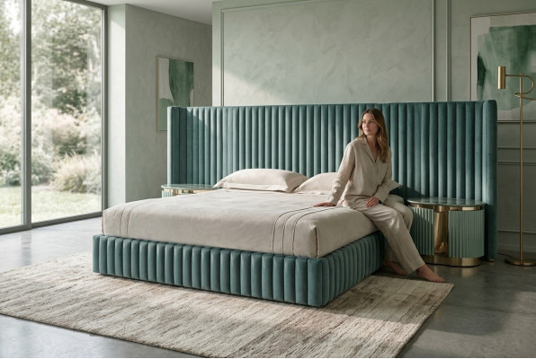 Muebles de dormitorio cama doble 2x mesitas de noche somier mesita de noche