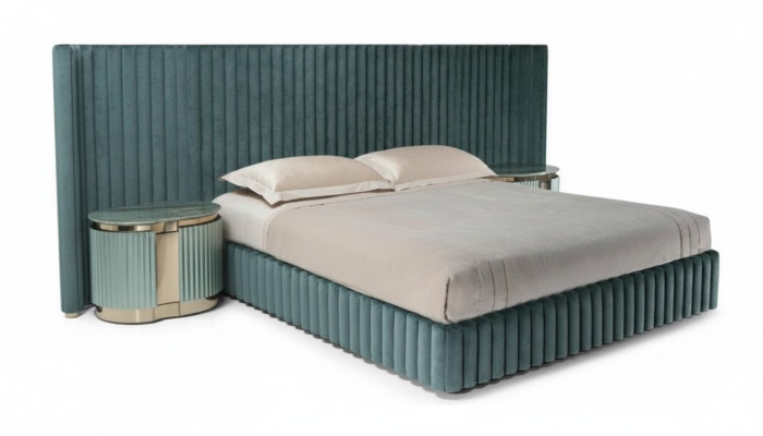 Muebles de dormitorio cama doble 2x mesitas de noche somier mesita de noche