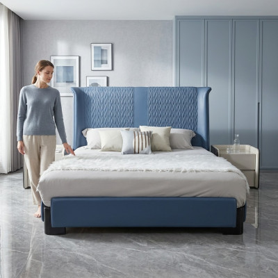 Juego de dormitorio Cama 2x Mesita de noche 3 piezas. Diseño Moderno Grupo de camas de lujo Nuevo