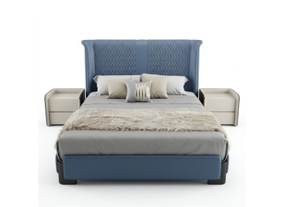 Juego de dormitorio Cama 2x Mesita de noche 3 piezas. Diseño Moderno Grupo de camas de lujo Nuevo