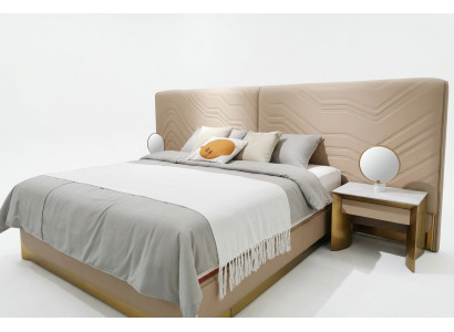 Elegante cama doble lujosa cama de dormitorio elegante cama.