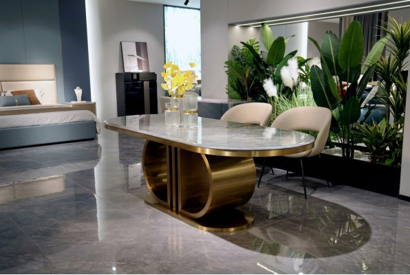 Mesa de comedor de lujo moderna de madera contemporánea 240x100
