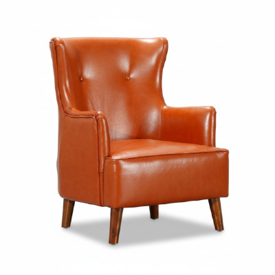 Sillón naranja de una plaza para sala de estar, lujo, cuero sintético, muebles tapizados, nuevo.
