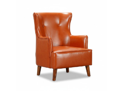 Sillón naranja de una plaza para sala de estar, lujo, cuero sintético, muebles tapizados, nuevo.