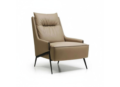 Sillón de diseño de lujo de una plaza de cuero artificial para sala de estar.