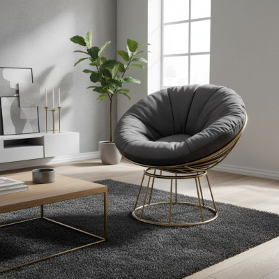 Sillón Asiento Diseño Sala de estar Tapizado Madera Acolchado Moderno Lujo Gris