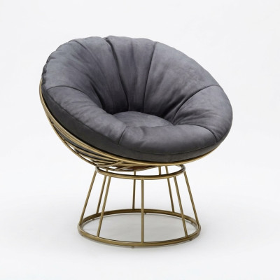 Sillón Asiento Diseño Sala de estar Tapizado Madera Acolchado Moderno Lujo Gris