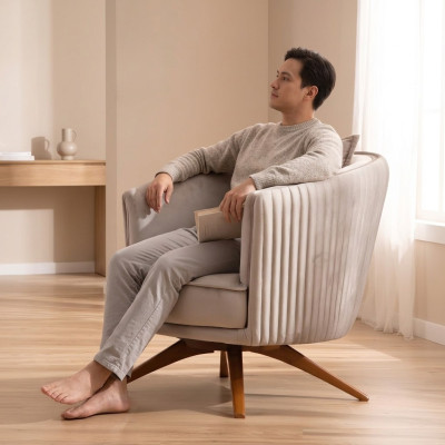 Diseño Sillón Sofá Tapizado Lujo 1 Plaza Tela Terciopelo Nuevo