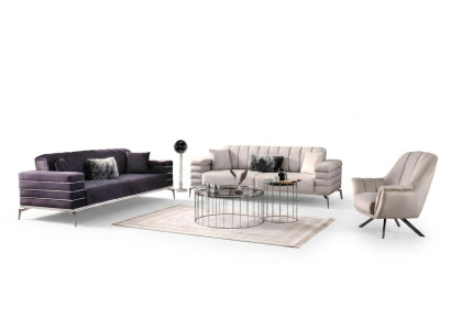 Sofá 3 plazas de lujo Juego de muebles de sala de estar sofá cojín 3 piezas.
