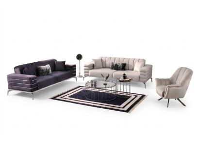 Sofá conjunto 3 3 1 Sofá de diseño Sofás tapizados Grupo moderno Set Nuevo