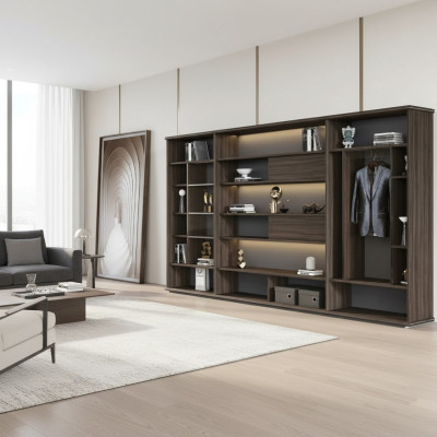 Diseñador armario salón armarios lujo muebles de oficina estantería madera