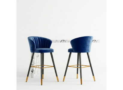 Taburete de bar, taburete azul de terciopelo, diseño de taburetes de bar, taburete, sillas nuevas