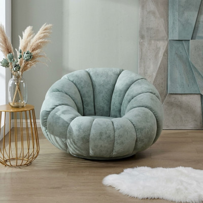 Sillón de diseñador de 1 plaza en gris, textil de lujo, sofá de estar individual, nuevo.