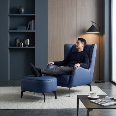 Silla diseño tapizada Muebles lujosos Salón moderno Sillón tapizado nuevo