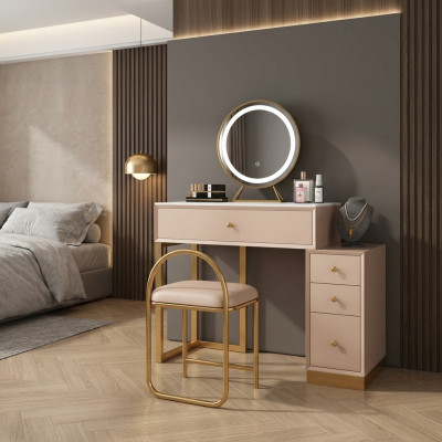 Mesa de maquillaje de diseñador para dormitorio, mesa consola espejo de lujo nueva.