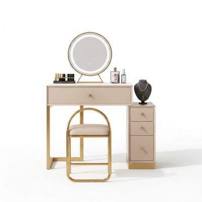 Mesa de maquillaje de diseñador para dormitorio, mesa consola espejo de lujo nueva.