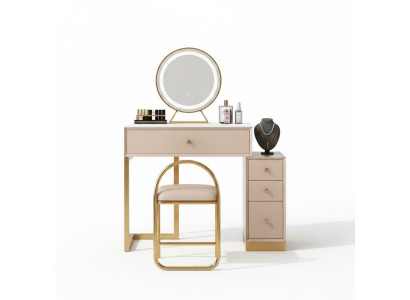 Mesa de maquillaje de diseñador para dormitorio, mesa consola espejo de lujo nueva.