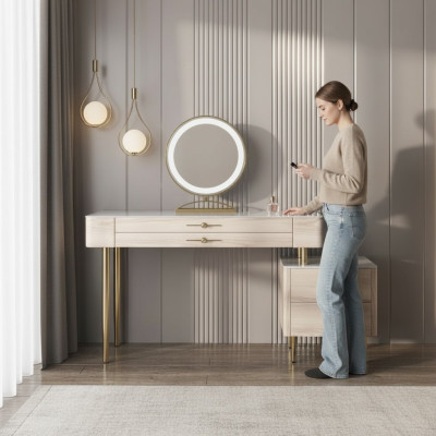 Diseño de muebles de dormitorio, tocador de diseño moderno, mesa consola de lujo nuevo.
