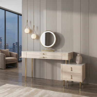Diseño de muebles de dormitorio, tocador de diseño moderno, mesa consola de lujo nuevo.