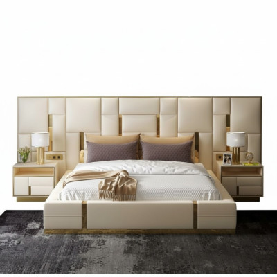 Lujo Dormitorio Cama Acolchado Diseño Lujo Doble Camas Hotel Nuevas
