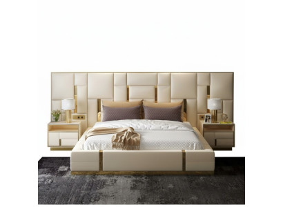 Lujo Dormitorio Cama Acolchado Diseño Lujo Doble Camas Hotel Nuevas